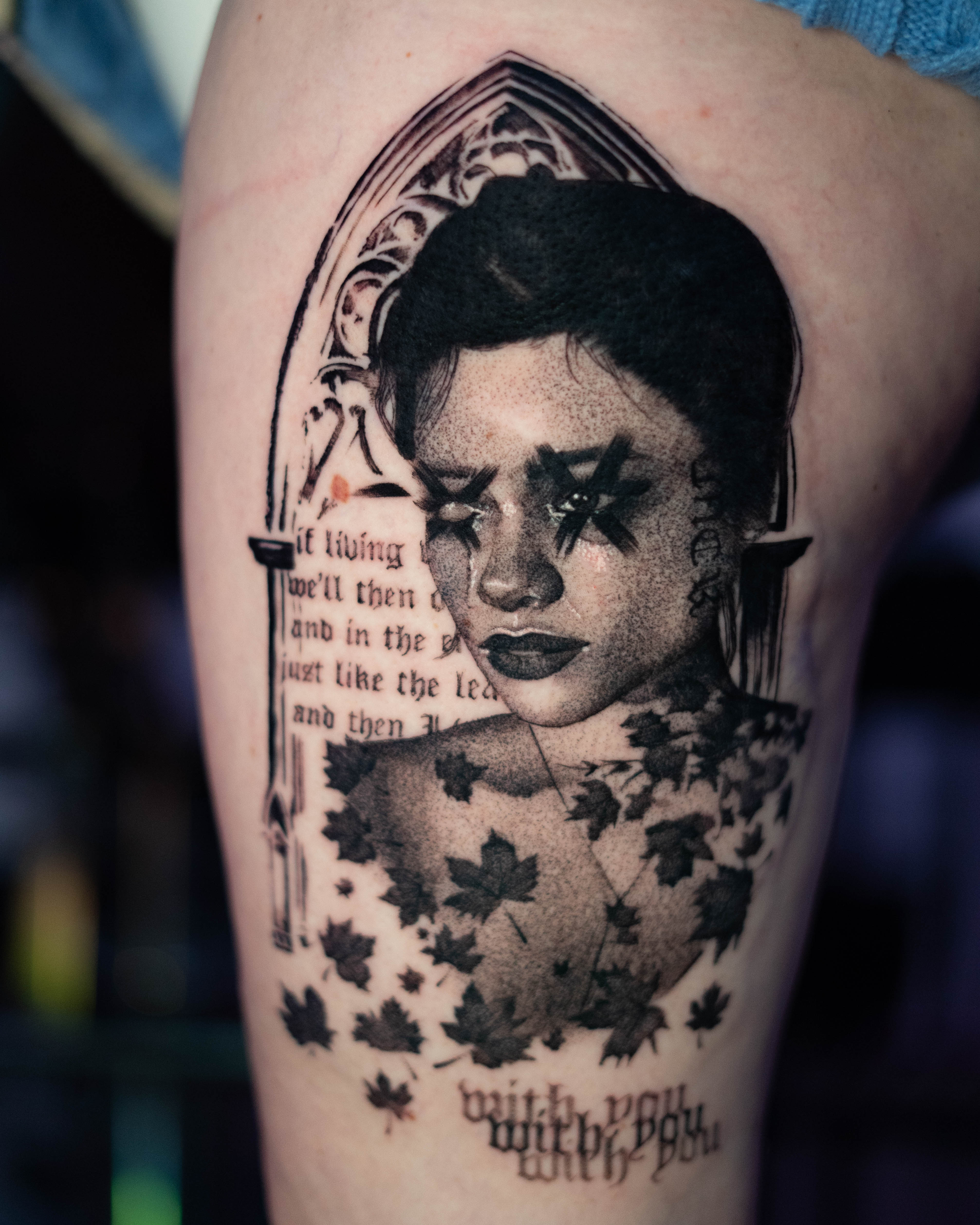 Illustrative tattoo, fine detail